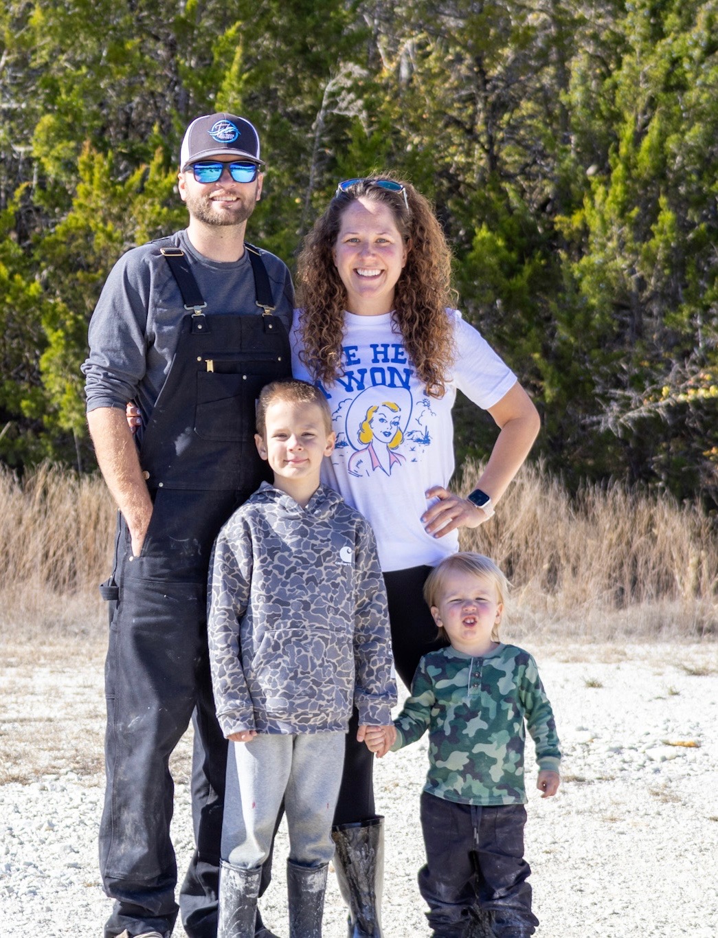 Zach, founder of Tyde Outdoor Concepts, with his family